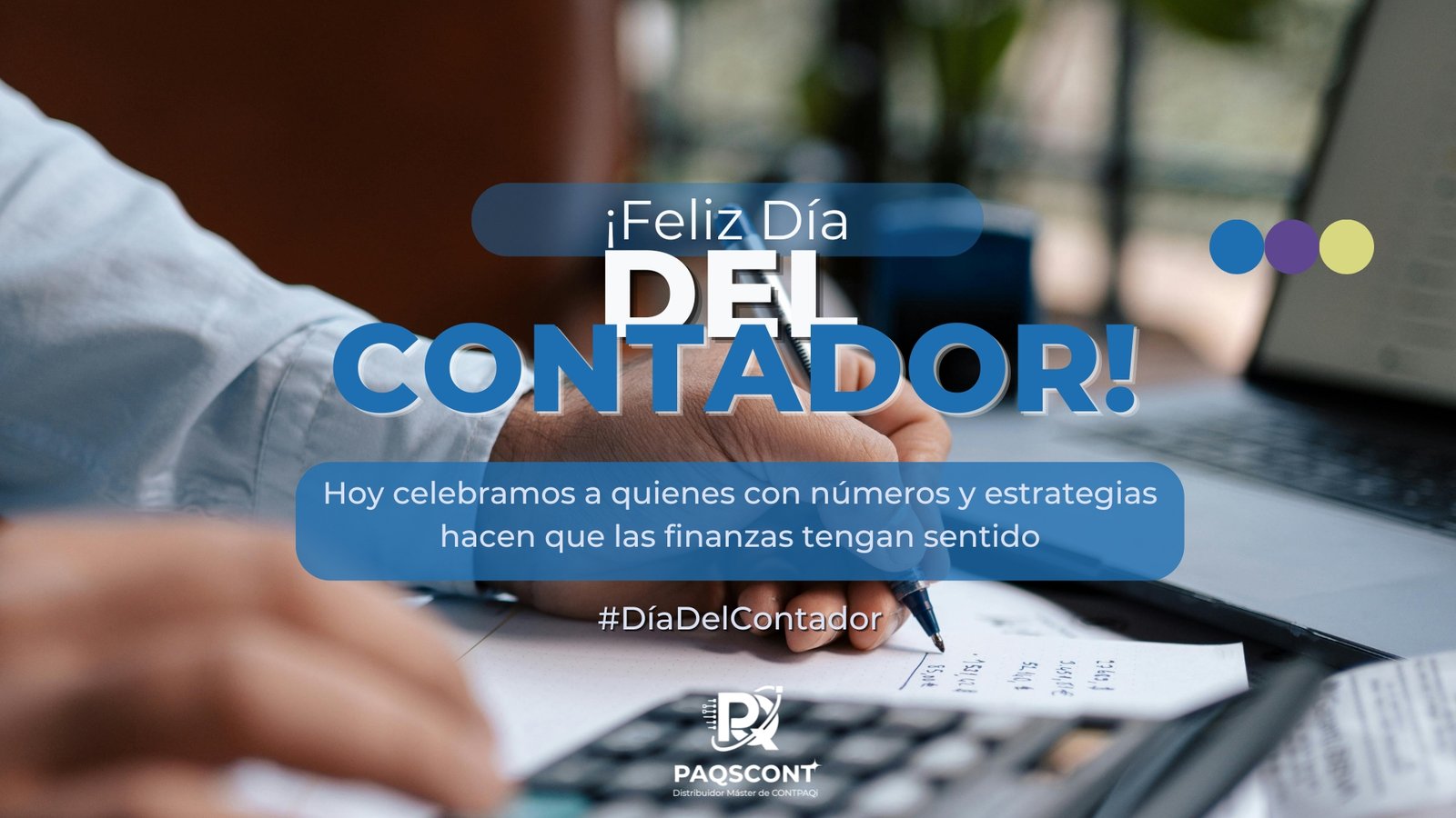 post de instagram celebración día del contador publico tipográfica azul (fondo de pantalla)